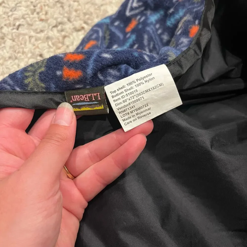 LL Bean Waterproof Outdoor Blanket XL 80x72 Gorpcore Hike Picnic Camping